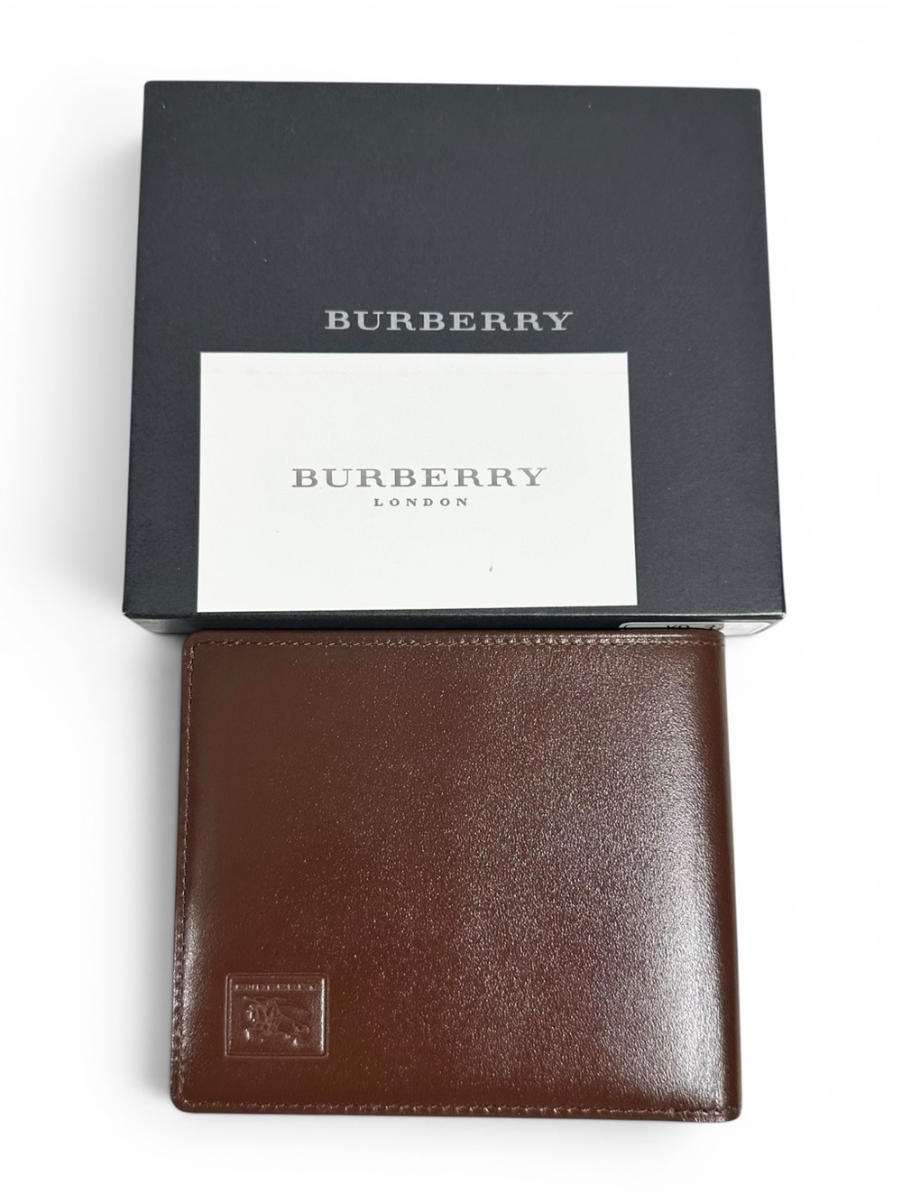 Burberry Brown Leather & Nova Check Men’s Bifold Wallet with Box